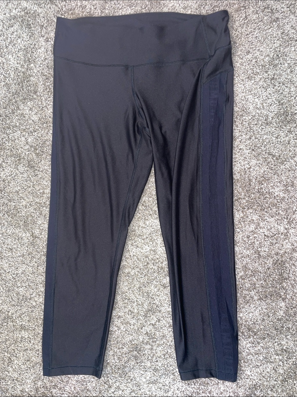 Under Armour Black Capri Leggings with Side Stripe